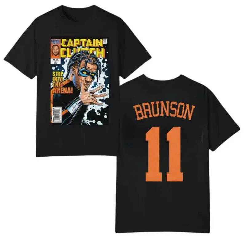 Unisex Sporty Chic Captain Clutch Comic Graphic T-Shirt - Double-Sided Cotton Blend, Oversized Short-Sleeve Round Neck Streetwear Top for Game Day Watch Party