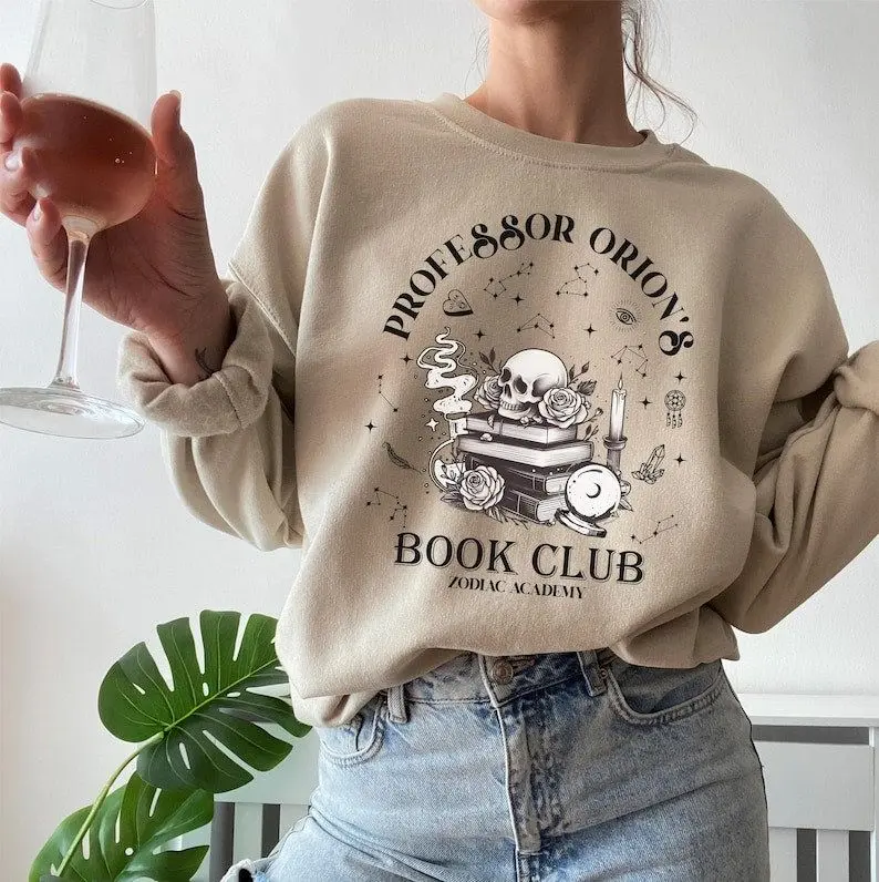 [Sale off up to 50%] Professor Orion's Book Club Zodiac Academy Shirt Dark Academia Booktok Merch Fantasy Book Lover Gift Celestial Aesthetic Tee