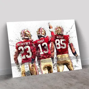 [Sale off up to 65%][Free Ship][No Frame] Christian McCaffrey Poster, Brock Purdy, George Kittle, San Francisco 49ers, Wrap, Wall Art Print, Kids Decor, Man Cave Gift, Poster Gifts, Gift For Fan