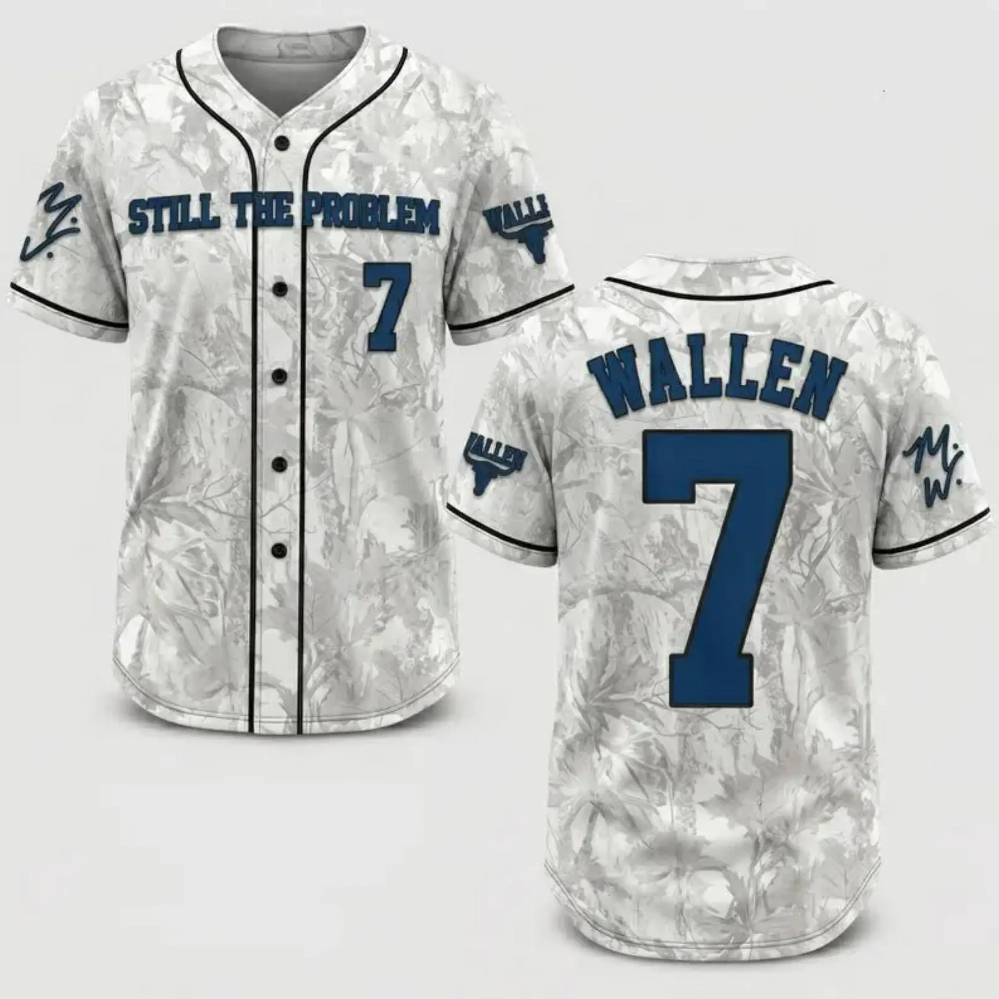 Wallen Still The Problem Baseball Jersey, 2026 Tour Camo Jersey, Country Music Graphic Shirt, Unisex Streetwear