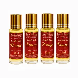 4 Pack Oil Perfume Rouge 540 Type Parfum 12ml - Alcohol-Free Long-Lasting Scented Body Care Oil