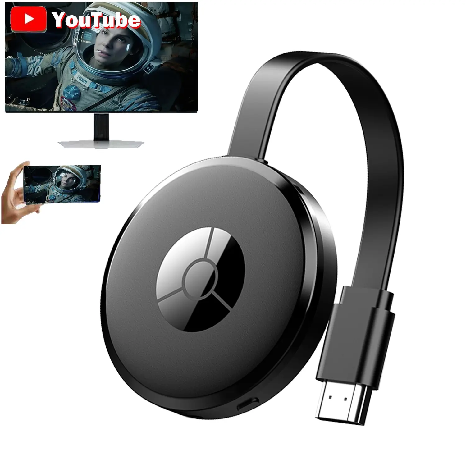 Wireless HDMI Display Adapter and Audio Receiver, Wireless HDMI Transmitter Receiver, Supports Youtube Tiktok Streaming, for iPhone Android Smartphones to TV Monitor Projector