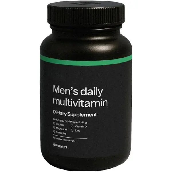 Daily Multivitamin for Men | Supports Physical Activity, Brain + Heart Health, and Immune System with 23 Key Nutrients Including Calcium, Magnesium, and Zinc | 30-Day Supply (60 Tablets)