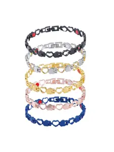 Hot-selling simple and stylish adjustable heart-shaped bracelet, love heart red, white, black oil bracelet for women, Adjustable link bracelet