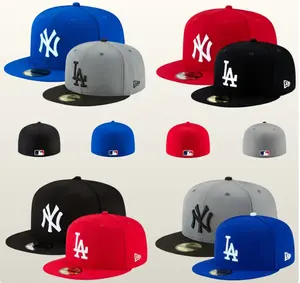 New Era Style MLB Baseball Hat – NY Yankees LA Dodgers Snapback Fitted Cap, Flat Brim High Crown Streetwear Fashion, Premium Embroidered Logo, Adjustable Unisex Urban Hip Hop Look