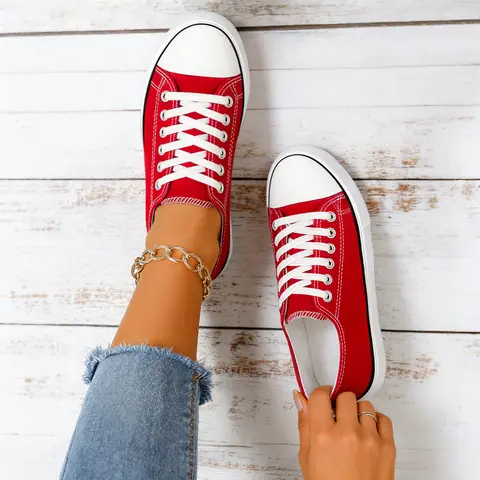 CUBUFLY Unisex Low Top Lace Up Casual Canvas Shoes for Women and Men, Comfortable Lightweight Classic Fashion Sneakers Popular 2025