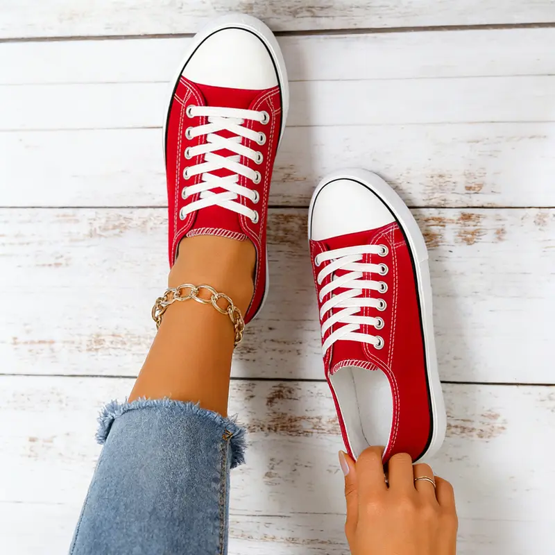 CUBUFLY Unisex Low Top Lace Up Casual Canvas Shoes for Women and Men, Comfortable Lightweight Classic Fashion Sneakers Popular 2025