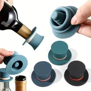 3pcs Magic Cap Silicone Wine Stopper, Wine Bottle Dustproof Seal, Reusable Silicone Bottle Opener, Home and Bar Use, Bar & Party Accessories, Christmas, Parties, Holidays