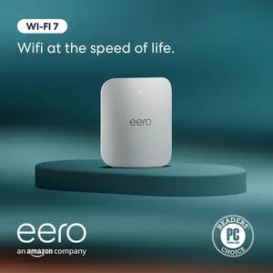 Amazon eero Pro 7 tri-band mesh Wi-Fi 7 router - Supports internet plans up to 5 Gbps, Coverage up to 2,000 sq. ft., 1-pack