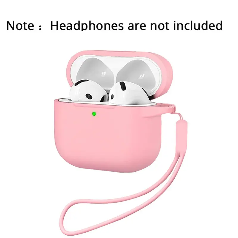 AirPods 4 Protective Soft Silicone Case, Fits AirPods 4 Generation, Front LED Visibility Design, Durable and Stylish Audio Protection Accessory with Silicone Lanyard
