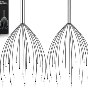 Stocking Stuffers, 2 Pack Scalp Massagers, 20 Fingers Hand-held Massage Tingle, Head Massagers for Deep Relaxation, Stress Relief and Hair Stimulation Christmas Presents