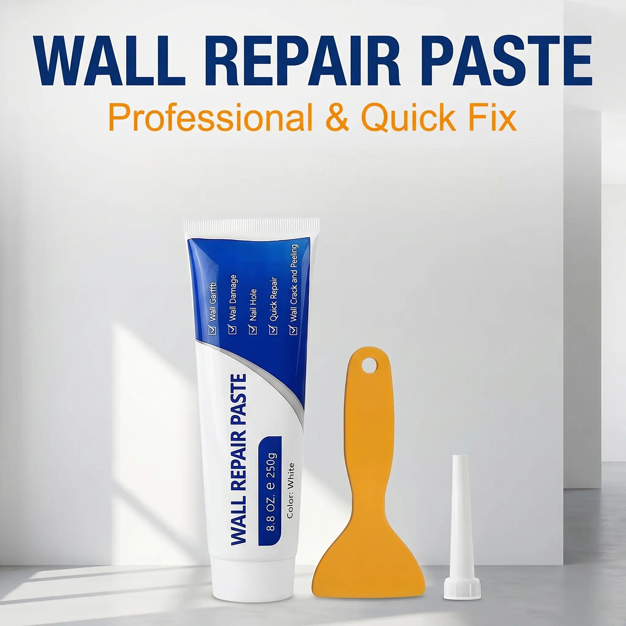250g Drywall Patch Repair Kit | Wall Mending Agent Quick-Drying Paste | Heavy Duty Concrete Sealant Waterproof Self-Adhesive Wall Repair