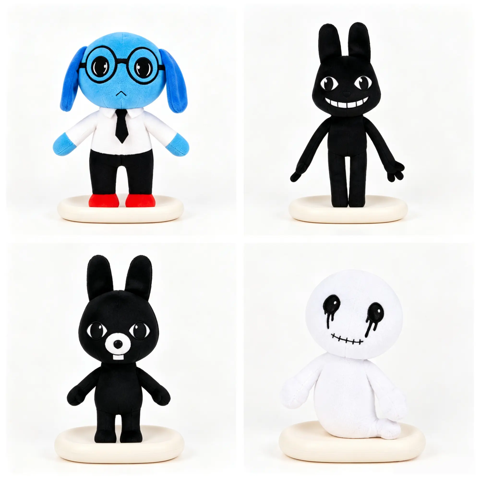 New Roblox Animal Hospital Anomaly Plush Toys, Grinner Rabbit Ghost Bunny Ron Office Dog Soft Stuffed Plushie, Kawaii Horror Game Merch, cute girly gifts，plushies