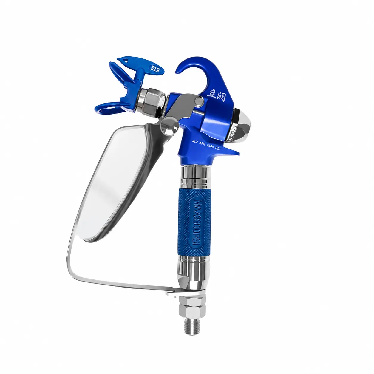 Airless Paint Spray Gun, 3600 PSI High Pressure Paint Sprayer Gun with 519 Reversible Spray Tip and Tip Guard, Durable Easy-Control Spray Gun for Interior and Exterior Painting