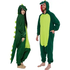 Dinosaur Adult Onesie - T-Rex Halloween Costume - Plush Dino One Piece Cosplay Suit for Adults, Women and MenGift