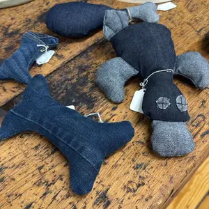 Denim Dog Squeaky Toys Handmade in Western Massachusetts