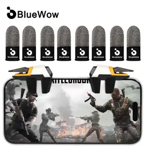 BlueWow Mobile Game Trigger 6-Finger Controller Phone Cooler for iPhone & Android Enhanced Grip Stability Anti-Slip Silicone Pads for FPS Games