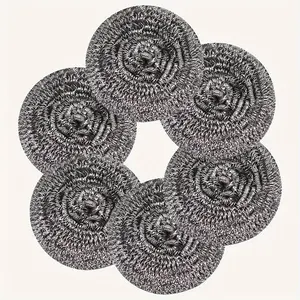 6pcs Durable Stainless Steel Scrubbers - Versatile & Effective for Kitchen and Bathroom Cleaning