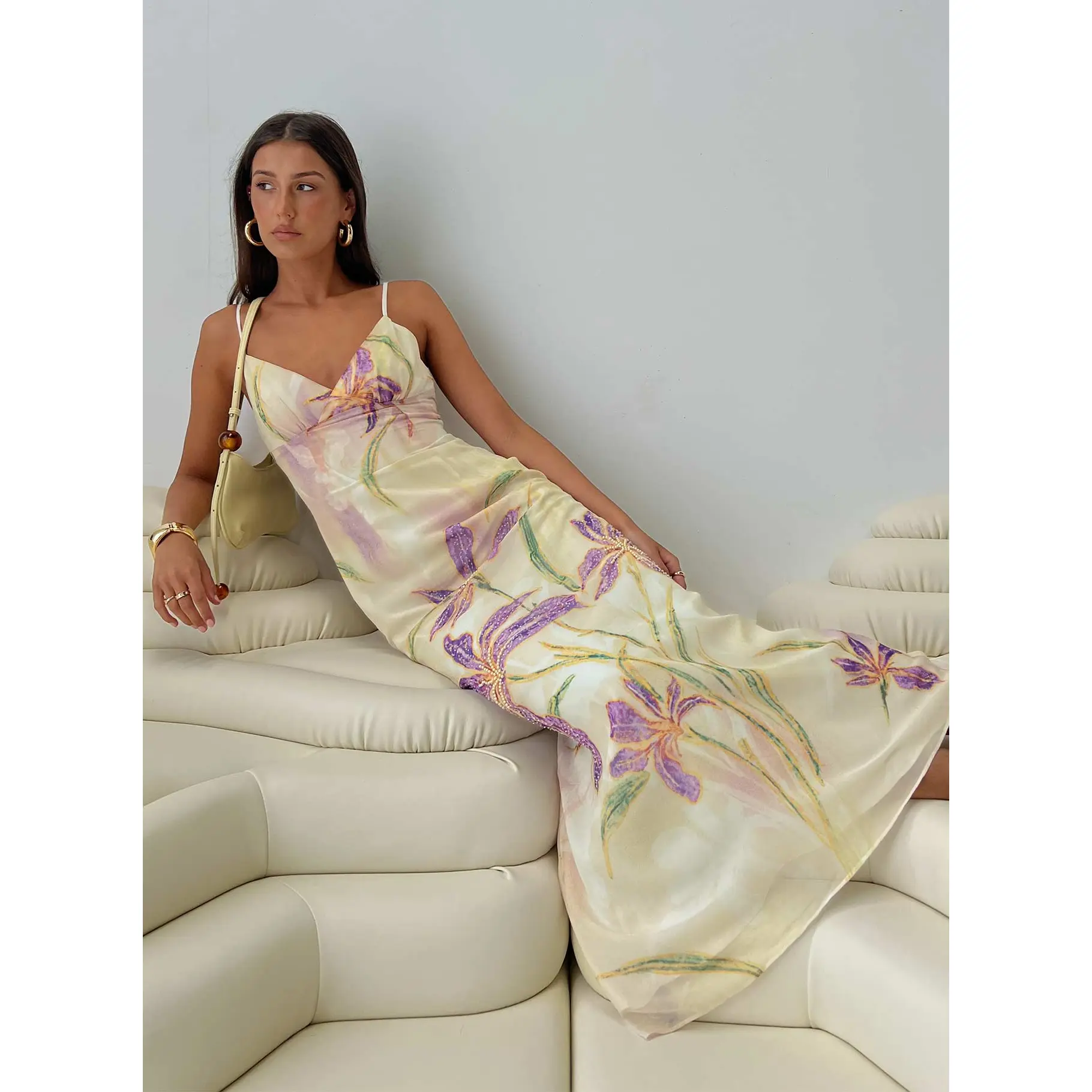 Isakaia Beaded Maxi Dress Floral / Multi