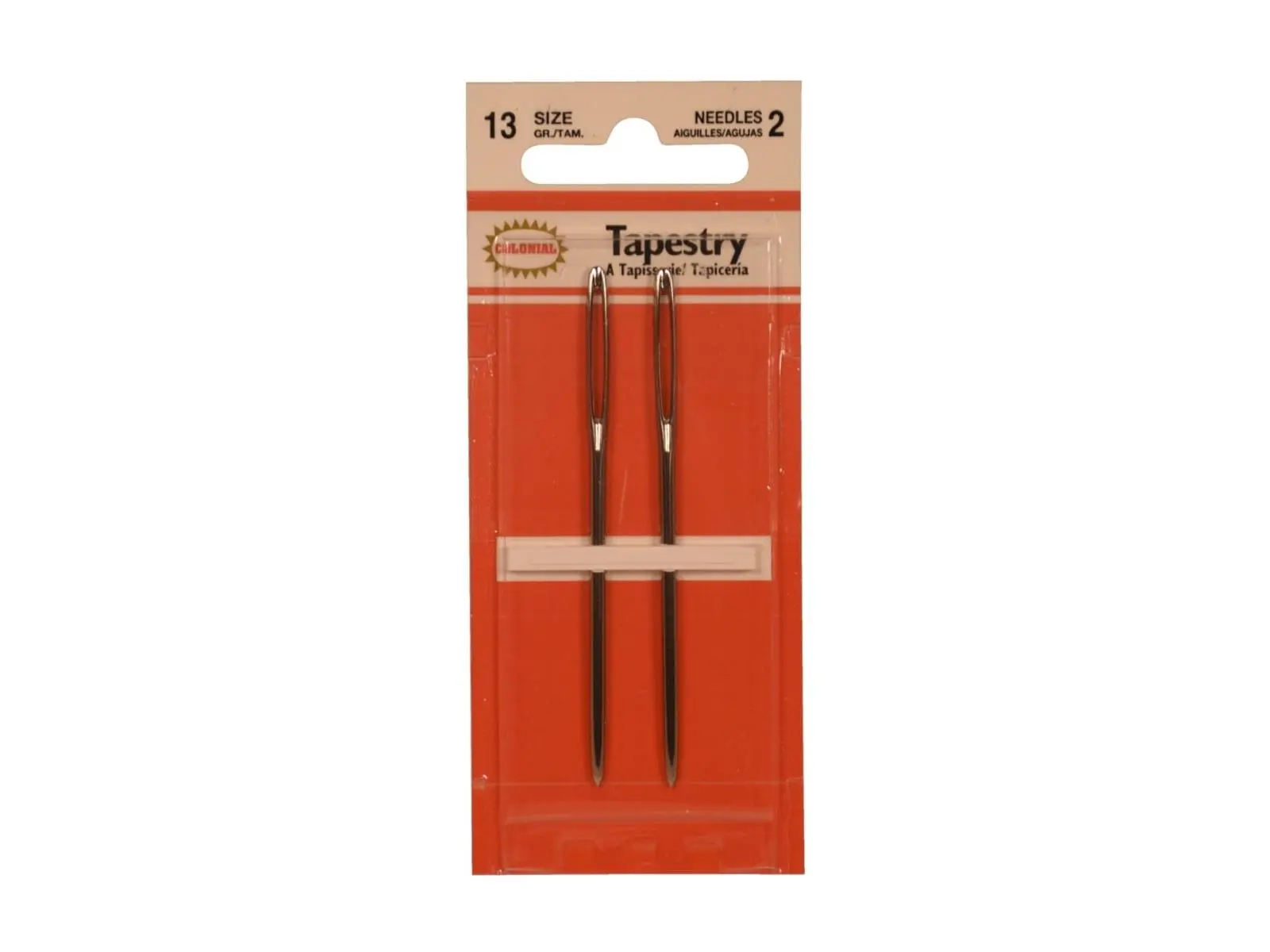 Colonial Needle Allergen-Free Steel Jumbo Eye Yarn Needles - 2.75 in, Contains No Allergens, Pack of 2