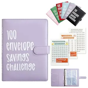 100 Envelopes Challenge Binder A5 Money Saving Binder,Easy and Fun Way to Save $5,050,Money Savings  with Cash Envelopes for Budgeting Planner