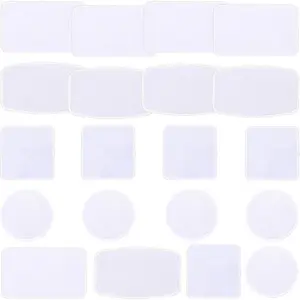 Sublimation Patches - Iron-on Blank Patches 4 Shapes for DIY Hats Jeans - Self Adhesive Stick to  Bags Mobilephone Computer (20pcs White Border)