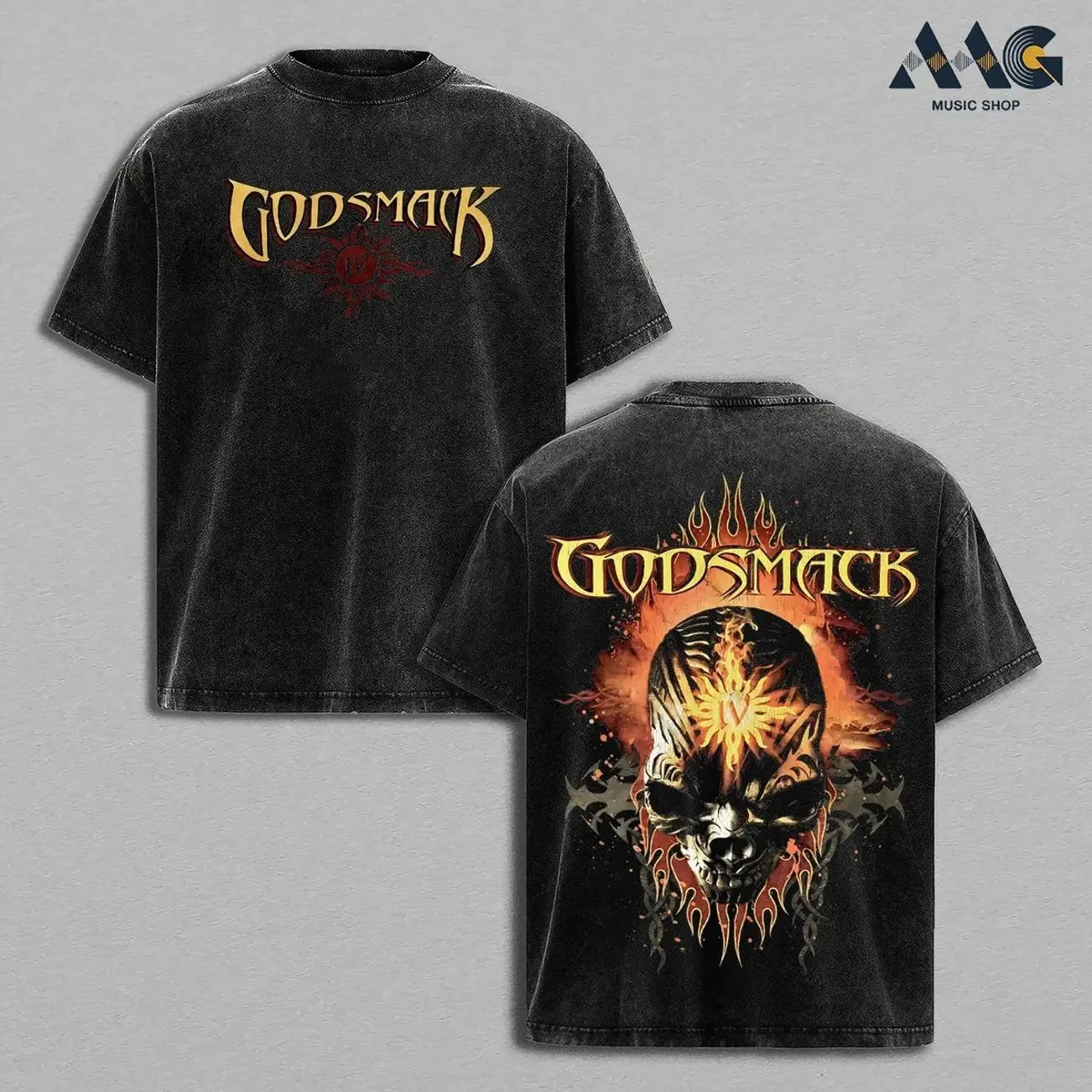 Godsmack IV Vintage Washed Shirt – Heavy Metal Rock Band Oversized Graphic T Shirt, Retro Skull Artwork Streetwear Tee, Heavyweight Soft Cotton Unisex Top, Casual Men Women Wear, Gift for Godsmack Fans & Hard Rock Lovers