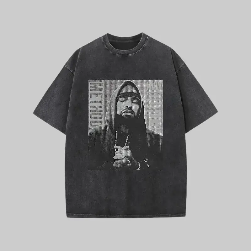 Men's Method Man Vintage Graphic T-Shirt - 100% Pure Cotton, Oversized Baggy, Distressed Washed, Short-Sleeve Hip Hop Streetwear Top, Vibe-Inspired Tshirt, Shortsleeve, Casual, Classic, Loose, Menswear, Tee, Distressed Look