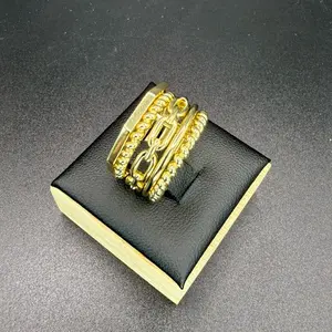 14k Set of 5 Rings COD#0042- Gold Plated, Durable and Versatile