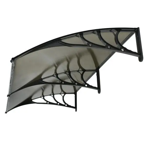 Zeny DIY 40x80 In Rectangle Protective Shade Canopy - UV-Rainproof Weather-Resistant Outdoor Shade Shelter, Polycarbonate Hollow Sheets, Aluminum Black Frame, Window Use, 2 Hollow Sheets & Screws Included, Assembly Required, Natural Look