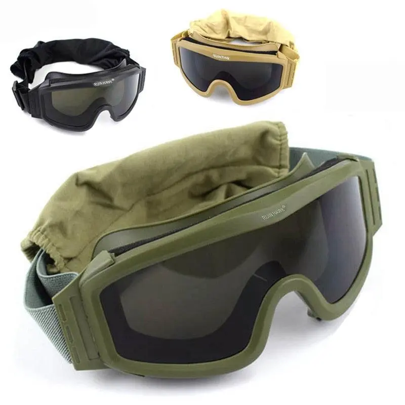 Unisex Military Sport Tactical Sunglasses for Shooters - Night Vision, Quick Lens Swap, 3 Anti-Scratch Lenses Included
