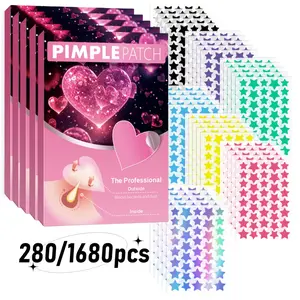 280/1680 PCS Hydrocolloid Pimple & Blemish Patches | Cute Heart & Gradient Star Acne Stickers | Waterproof, Ultra-Thin & Non-Drying | For All Skin Types | Blemish Relief Care | Acne Clearing Products