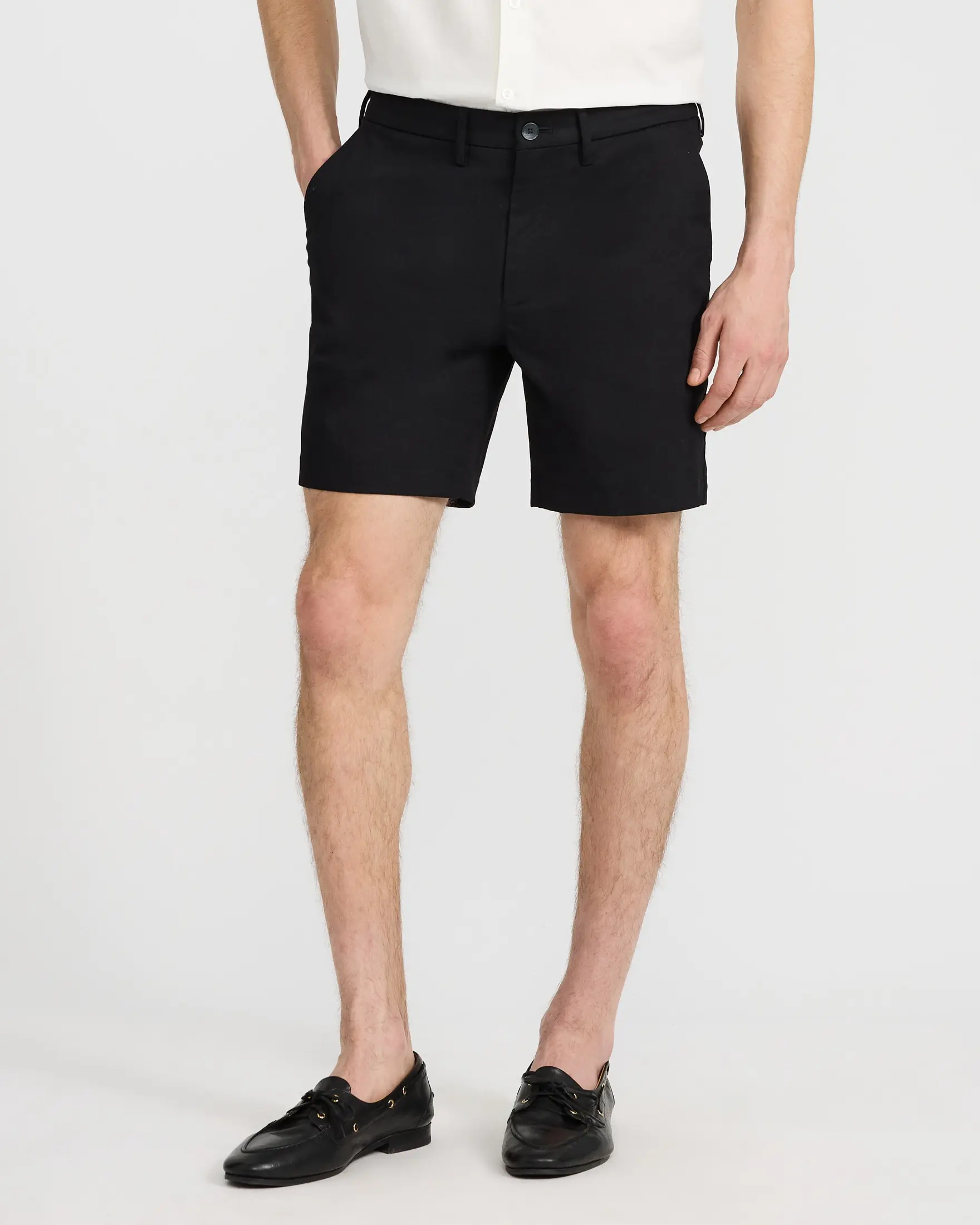 Express 7" Comfort Waist Hyper Stretch Chino Shorts, Belt, Menswear, Pocket, Plain, Cotton