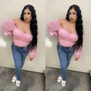 Pink Long Sleeve top with sheer sleeves