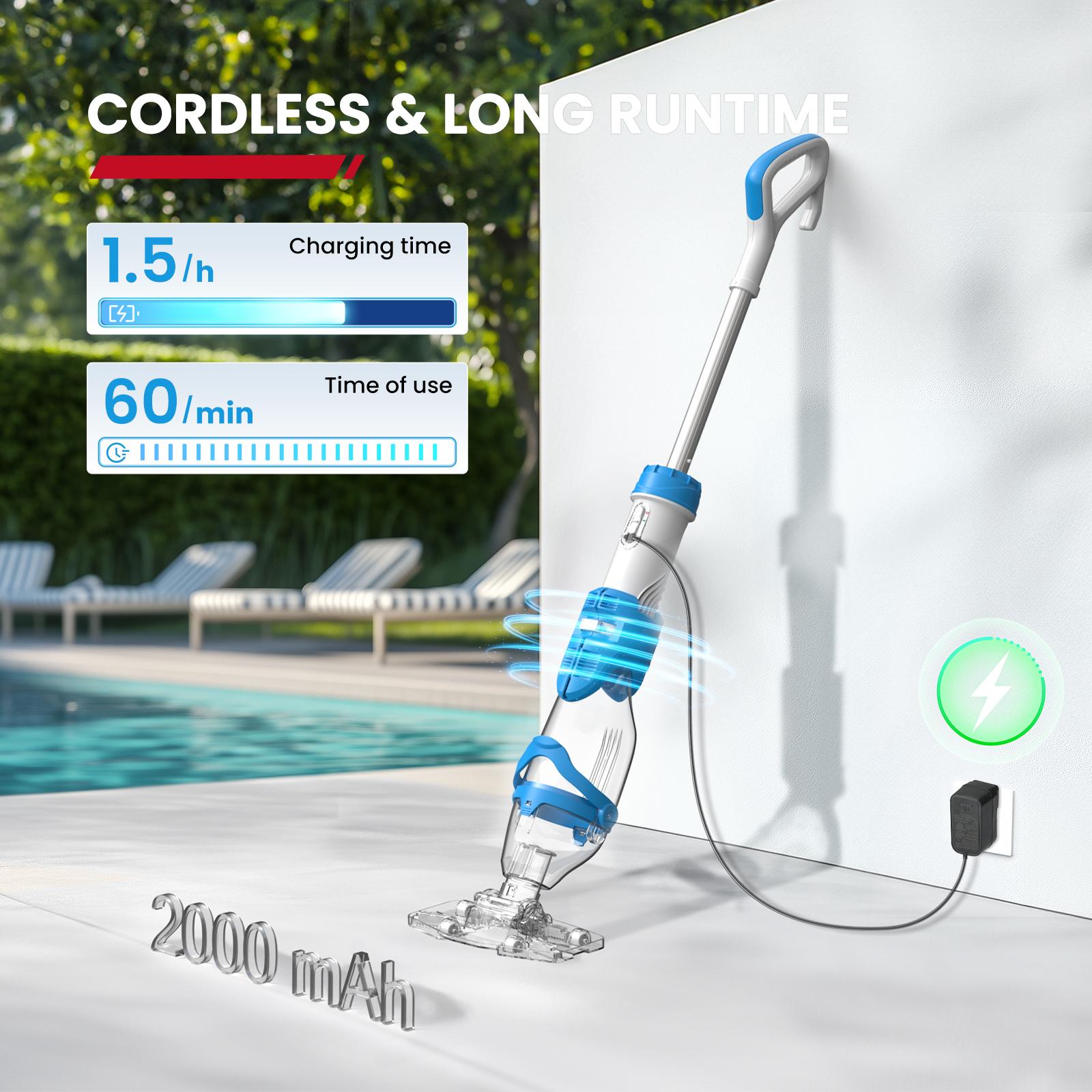 【Summer Cleaning】Enhulk Newest PC22 Ultra Pool Vacuum for Above Ground Pools with Telescopic Pole, 2 Suction Modes More Professional, Ergonomic Handle Design, 18.5 Gals/Min Deep Cleaning Cordless Battery Operated, with Filter Ball, Pro-Level Clean 【Summer Cleaning】Enhulk Newest PC22 Ultra Pool Vacuum for Above Ground Pools with Telescopic Pole, 2 Suction Modes More Professional, Ergonomic Handle Design, 18.5 Gals/Min Deep Cleaning Cordless Battery Operated, with Filter Ball, Pro-Level Clean