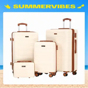 AAIVV 4-Piece Aesthetic Luggage Set with TSA, Airline-Approved Hard Shell Expandable Double Spinner Rolling Wheels Suitcases for Lightweight Travel (28in26in20in13in)