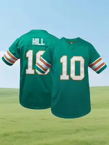 Men's Miami  Football Jersey Loose-Fit V-Neck Sports Jersey, Breathable Embroidered Rugby Jersey, Short Sleeve T-Shirt, Unisex Casual Wear for All Seasons Football Shirts, Football Uniform