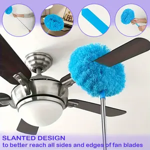 Ceiling Fan & Household Dust Buster: Removable Microfiber Duster with Washable Feature, Ideal for Summer and Fall Cleaning tool, a Decoration-worthy Housekeeping Essential, Extension Pole Ceiling Fan Duster
