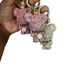 Rhinestone Bear Keychain