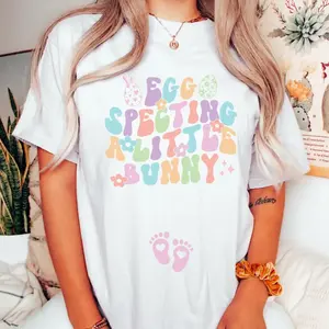 Easter pregnancy announcement shirt, Eggspecting a little bunny t shirt, Easter maternity tshirt Spring Easter Expecting gift