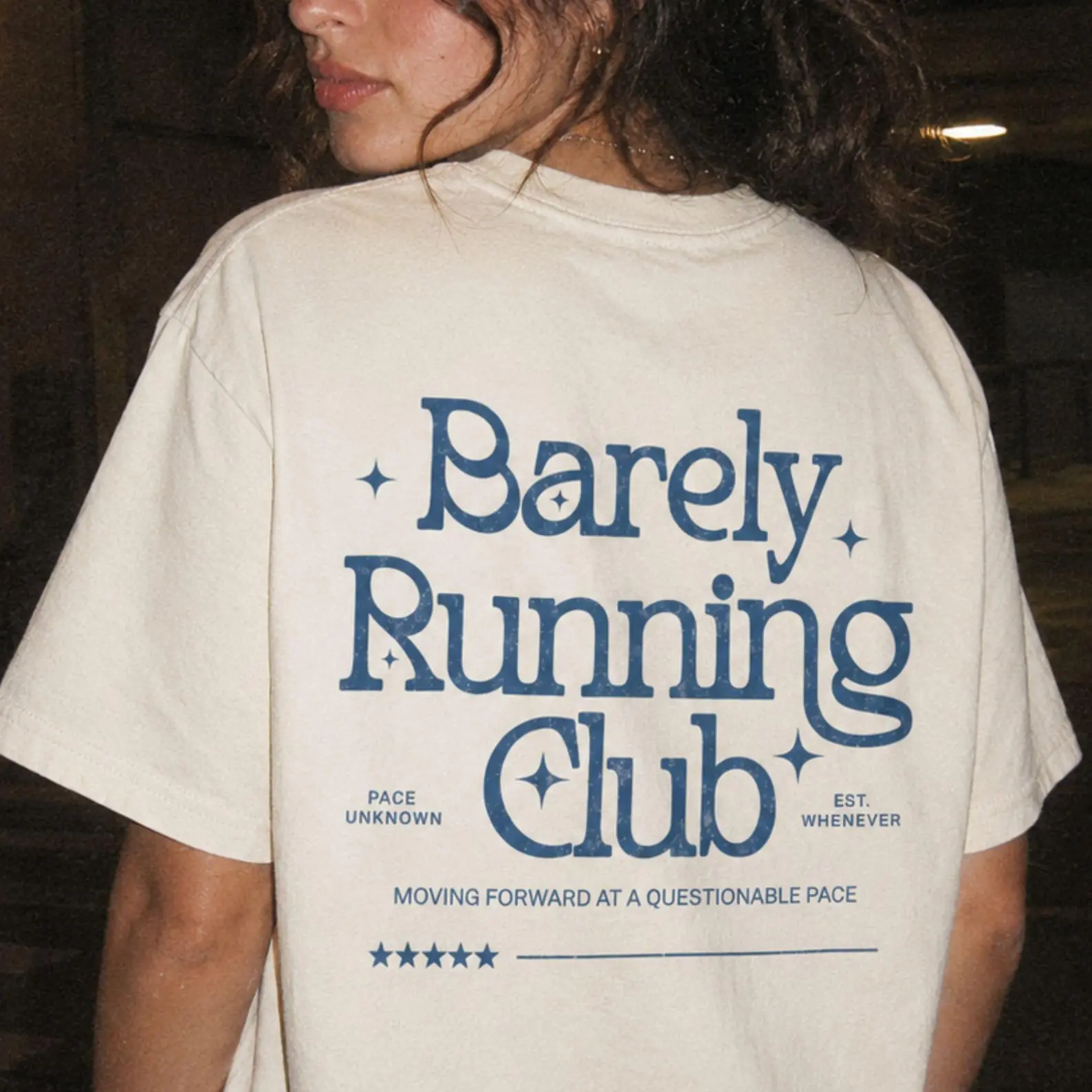 Barely Running Club Comfort Colors Shirt - Funny Slow Runner Back Print Graphic Tee, Novelty Running Club Gift