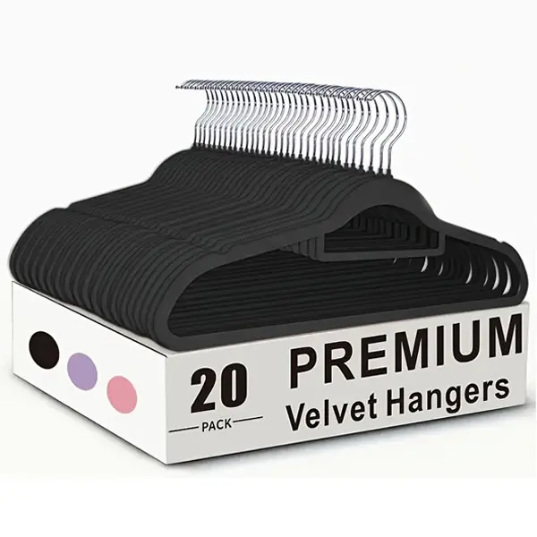 20 Pack Premium Velvet Hangers, Non-Slip, Deluxe Slimline Suit Hangers Space Optimized, Maximize Closet Space for Closet Space Saving Clothing & Closet Storage, for Winter Coats & Knitwear