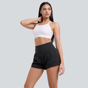 Super High Waisted Tummy Control Perforated 2-in-1 Yoga Shorts