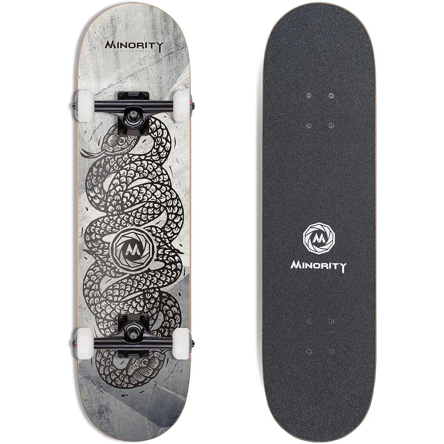 32x8 Inch Graphic Skateboard for Beginners, 7-Ply Maple Double Kicktail Deck for Stable Carving with 5-Inch Aluminum Trucks & Carbon Steel Kingpin, Built to Withstand Street Session Impacts