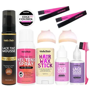 Lace Glue Kit - Complete Set with Lace Tint Mousse, Wig Installation & Melting Spray (Dark Brown)