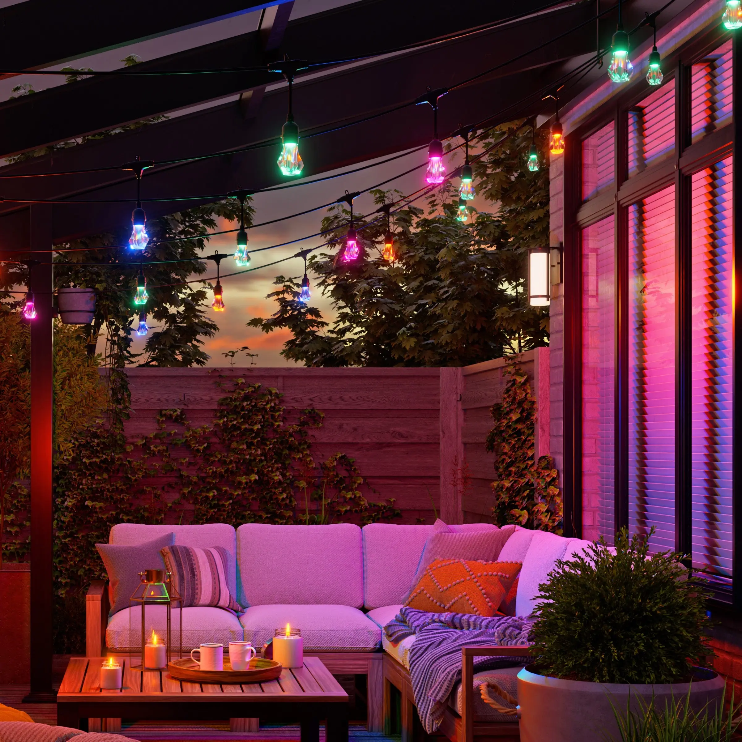 Matter Smart Multicolor Outdoor String Lights Smarter Kit 49ft (15m)