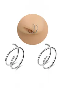 Spiral Double Hoop Nose Rings 20G 8mm Hypoallergenic Thin Nose Rings Hoops Piercing Jewelry for Women Men