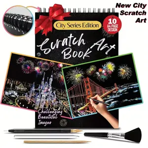 Scratch Art Book for Adults Colorful City Series Scratch Art Scratch Painting Foil Art for Adults Scratch And Sketch City Series Books Foil Engraving Scratch Art The Best Choice for Birthday Holiday New Year Gifts Christmas Special Holiday