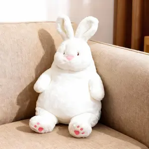 17.8in Lazy White Bunny Stuffed Animal Soft Floppy Rabbit Plushie Large Cuddly Body Pillow Valentine Gift for Girlfriend Boyfriend Easter Basket Stuffer