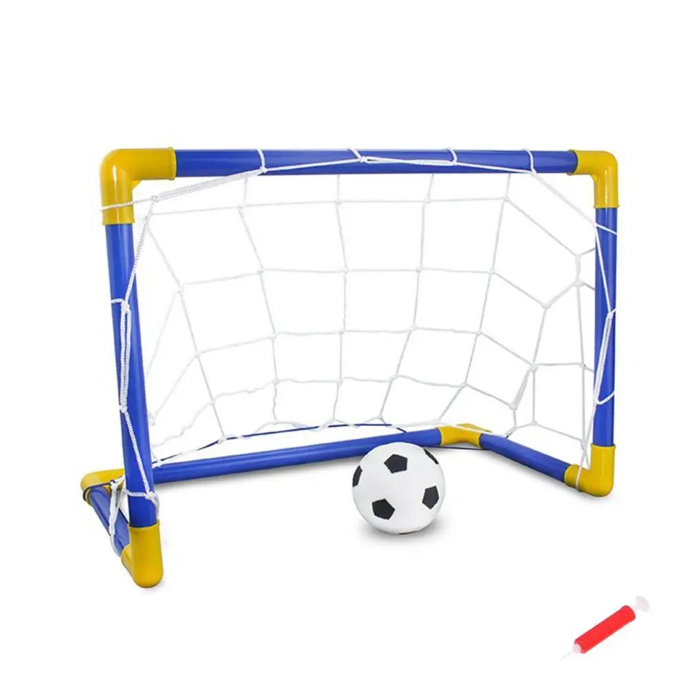 Portable Football Goal, 1 Set Durable Detachable Soccer Goal with Inflatable Football and Pump for Indoor & Outdoor Use, Valentine's Day Gift